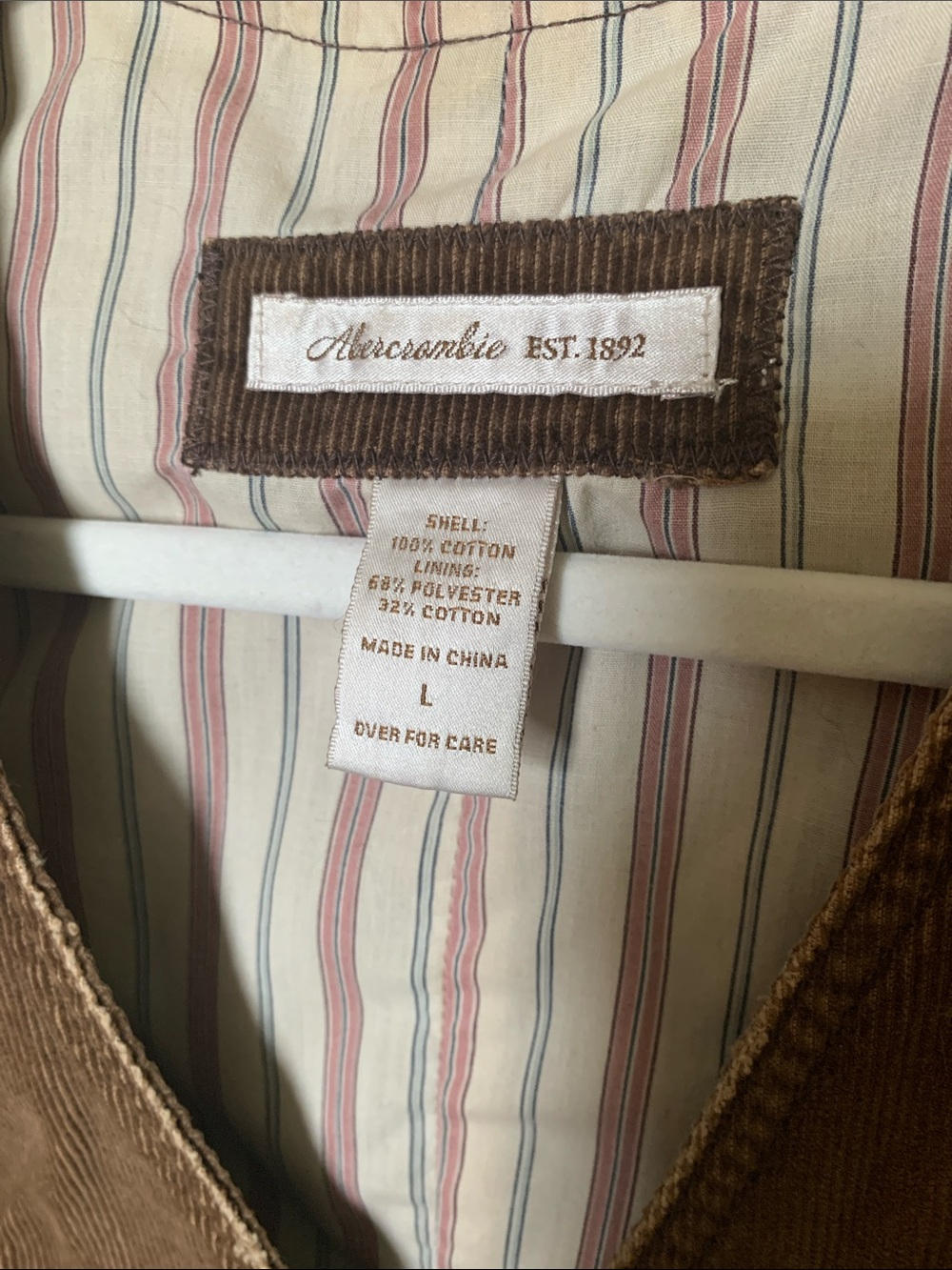 🌥️ Vintage Abercrombie Corduroy Western Style Vest 🌥️ - Picture 4 of 6